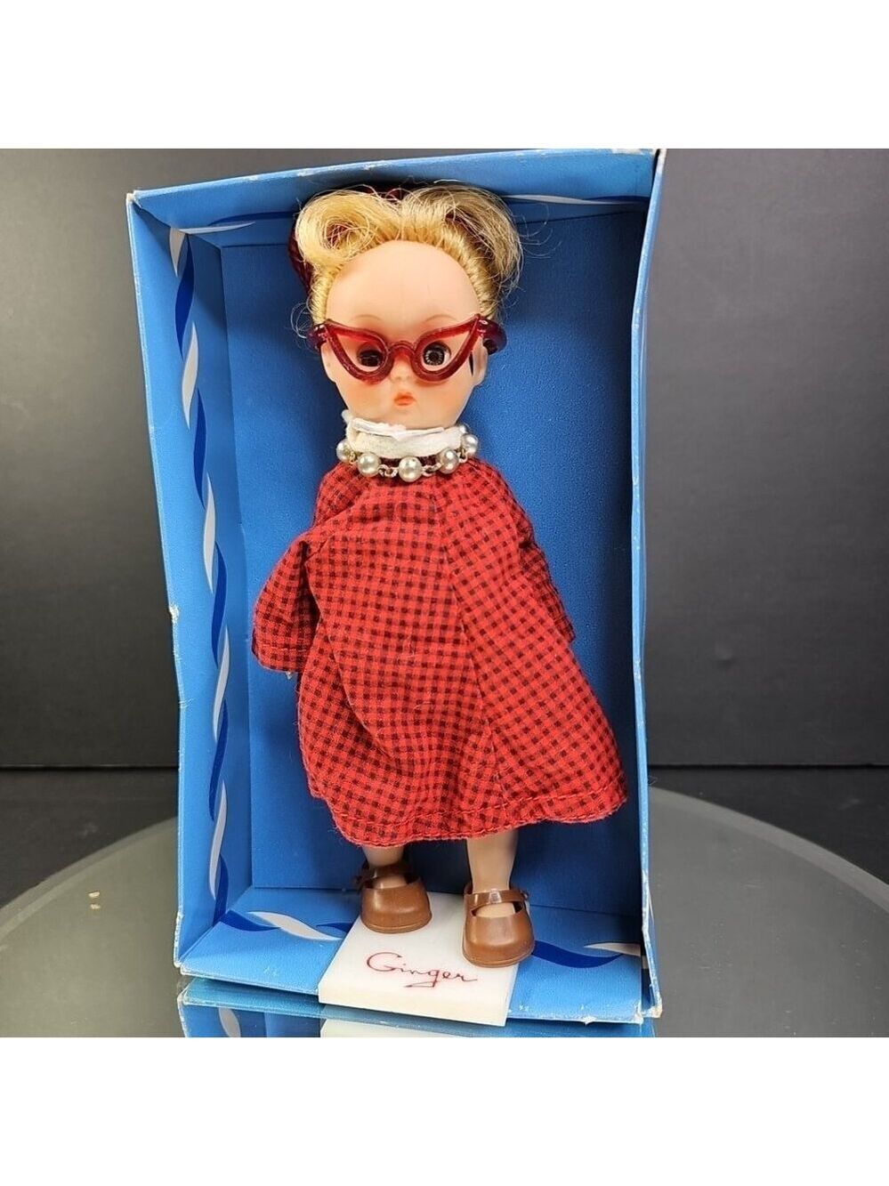 Vintage Cosmopolitan Ginger Doll All Original 7" with Original Box & Stand!